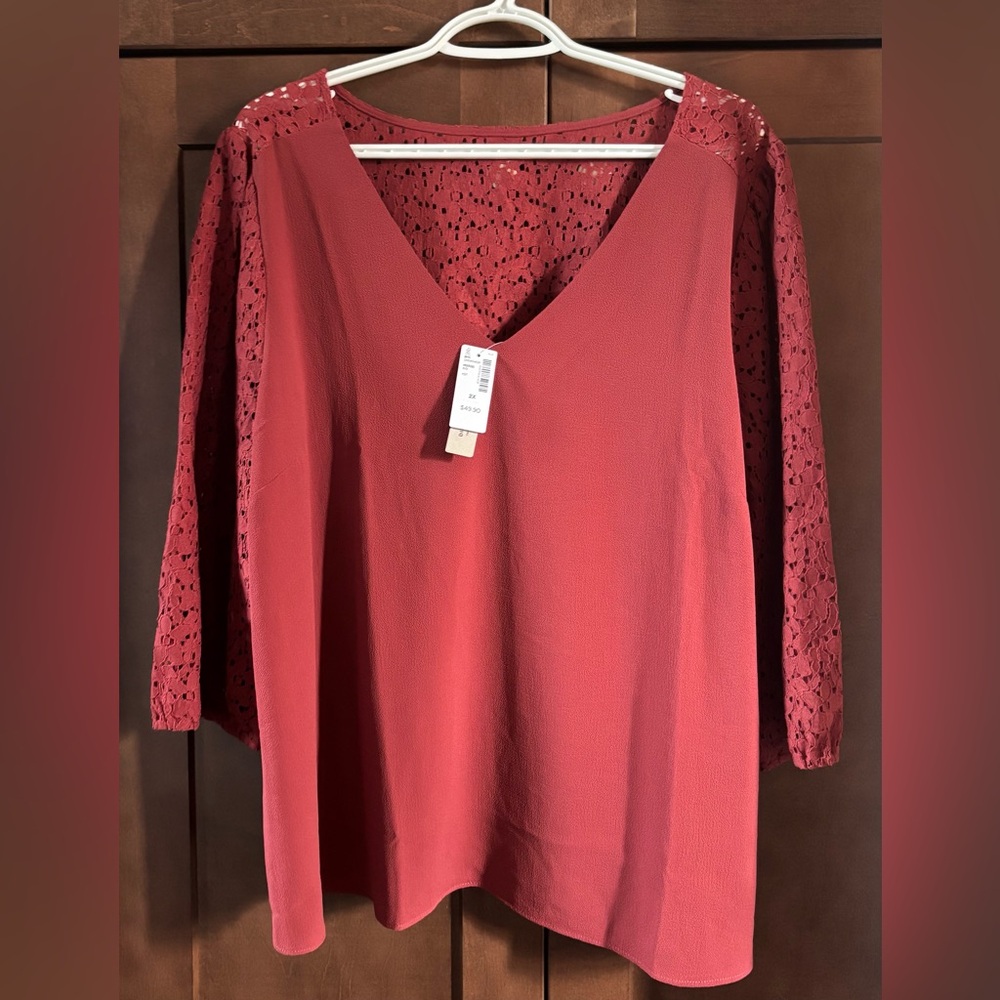 Elegant Lace Sleeve Women's Top